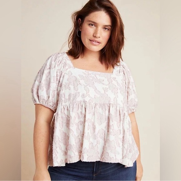 Anthropologie Maeve Batia Textured Babydoll Top Size M - Picture 4 of 15